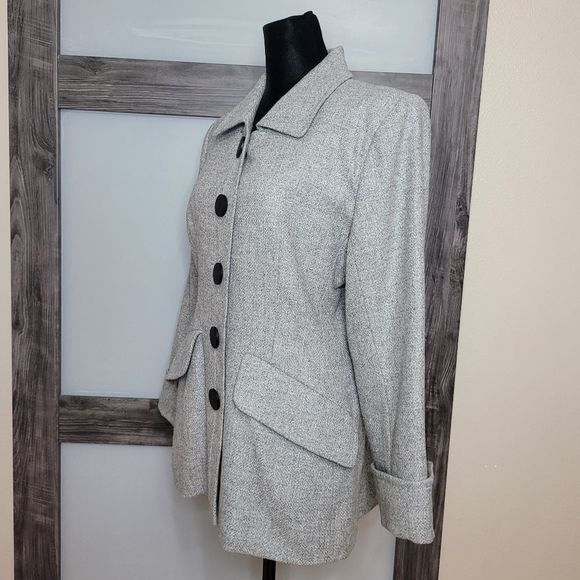 Yves Saint Laurent Rive Gauche Wool Blazer – Gray, Size 36, Made in France - Picture 6 of 12